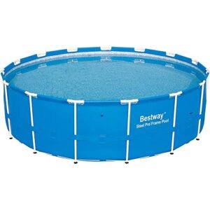 bestway 12752e steel pro above ground backyard frame pool for kids & adults, 15' x 48", blue