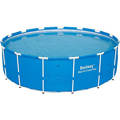 Bestway 12752E Steel Pro Above Ground Backyard Frame Pool for Kids & Adults, 15' x 48", Blue