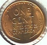 1955-S Lincoln "wheat" penny, UNC