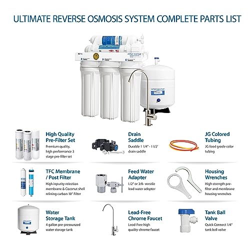 APEC Water Systems RO-90 Ultimate Series Top Tier Supreme Certified High Output 90 GPD Ultra Safe Reverse Osmosis Drinking Water Filter System, Chrome Faucet