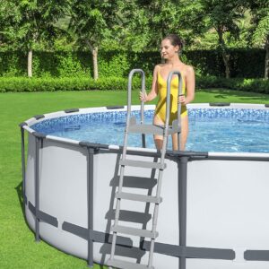 Bestway Flowclear Above Ground Swimming Pool Ladder 52” | Corrosion-Resistant Metal Frame with Heavy Duty Plastic Steps