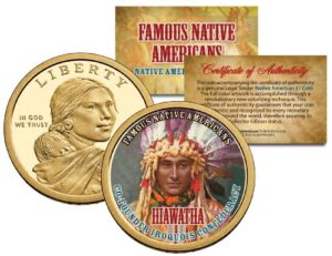 hiawatha famous native americans sacagawea dollar us $1 coin iroquois indian