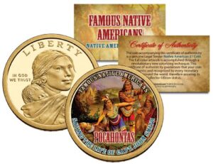 pocahontasfamous native americans sacagawea dollar us coin john smith indians