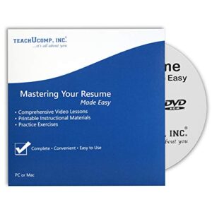 teachucomp video training tutorial for mastering your resume dvd-rom course