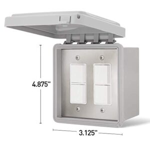 Infratech Dual Duplex Stack Switch, Surface Mount Control W/Weatherproof Cover, 14-4325