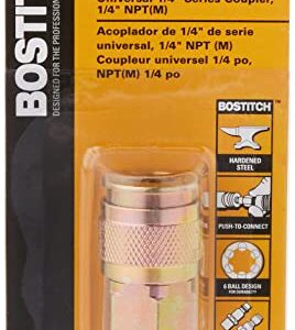 Bostitch BTFP72320 Universal 1/4-Inch Series Coupler - Push-To-Connect - 1/4-Inch NPT Male Thread