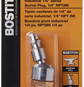 Bostitch BTFP72333 Industrial 1/4-Inch Series Swivel Plug - 1/4-Inch NPT Male Thread