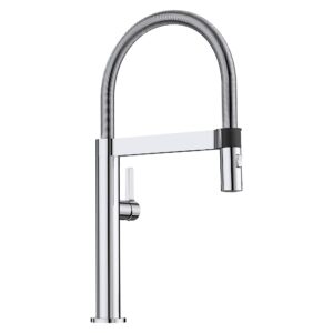 blanco, polished chrome 441622 culina mini semi-pro kitchen faucet with magnetic handspray, 2.2 gpm