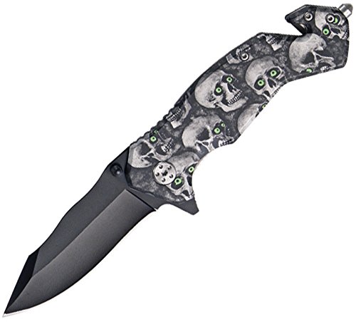 SZCO Supplies 300276 Assisted Opening Skull Eyes Knife