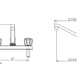 Dura Faucet DF-PK600A-CP RV Kitchen Sink Faucet with Crystal Acrylic Knobs (Chrome)