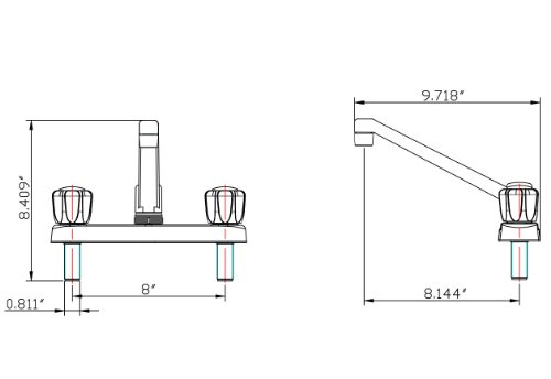 Dura Faucet DF-PK600A-CP RV Kitchen Sink Faucet with Crystal Acrylic Knobs (Chrome)