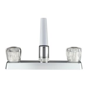 Dura Faucet DF-PK600A-CP RV Kitchen Sink Faucet with Crystal Acrylic Knobs (Chrome)