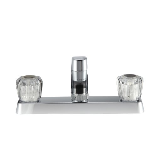 Dura Faucet DF-PK600A-CP RV Kitchen Sink Faucet with Crystal Acrylic Knobs (Chrome)