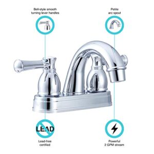 Dura Faucet DF-PL620L-CP RV Designer Two Handle Arc Spout Bathroom Faucet (Chrome)