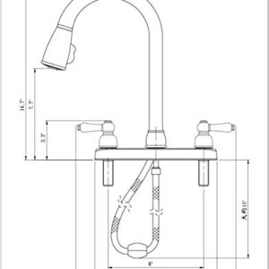 Dura Faucet DF-PK350L-SN RV Non-Metallic Low Weight Plastic ResinTwo-Handle Pull-Down Kitchen Sink Faucet (Brushed Satin Nickel)