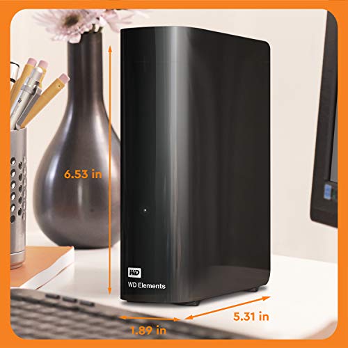 WD 3TB Elements Desktop Hard Drive HDD, USB 3.0, Compatible with PC, Mac, PS4 & Xbox - WDBWLG0030HBK-NESN