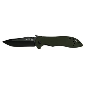 kershaw emerson cqc-5k pocket knife, 3 inch manual opening folding knife with wave shaped feature, 6074olblk