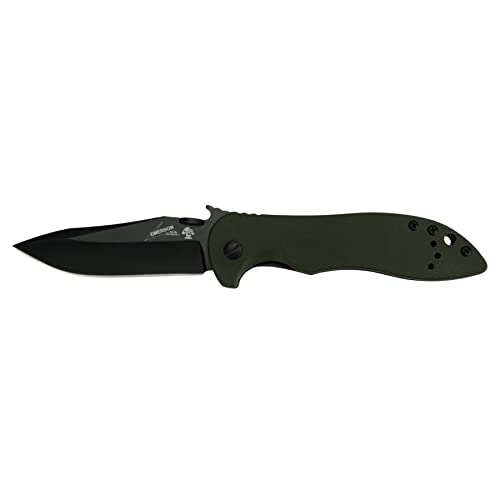 Kershaw Emerson CQC-5K Pocket Knife, 3 inch Manual Opening Folding Knife with Wave Shaped Feature, 6074OLBLK