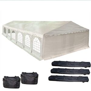 40'x20' pe party tent white - heavy duty wedding canopy carport shelter - with storage bags - by delta canopies