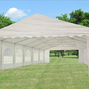 40'x20' PE Party Tent White - Heavy Duty Wedding Canopy Carport Shelter - with Storage Bags - by DELTA Canopies