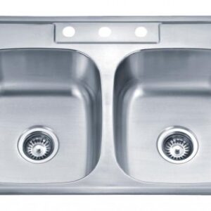 Wells 33-inch 20-gauge Drop-in 3-hole 50/50 Double Bowl ADA Compliant Stainless Steel Kitchen Sink