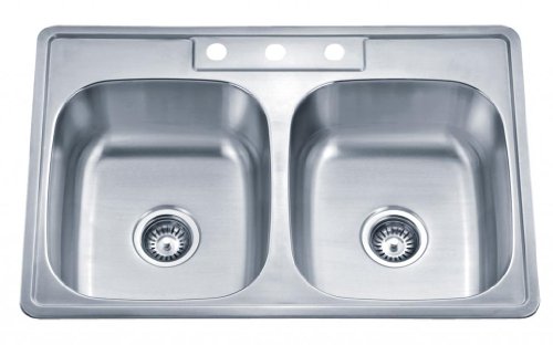 Wells 33-inch 20-gauge Drop-in 3-hole 50/50 Double Bowl ADA Compliant Stainless Steel Kitchen Sink