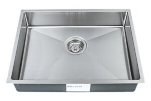 wells handcrafted 23-inch 18-gauge undermount single bowl ada compliant stainless steel kitchen sink