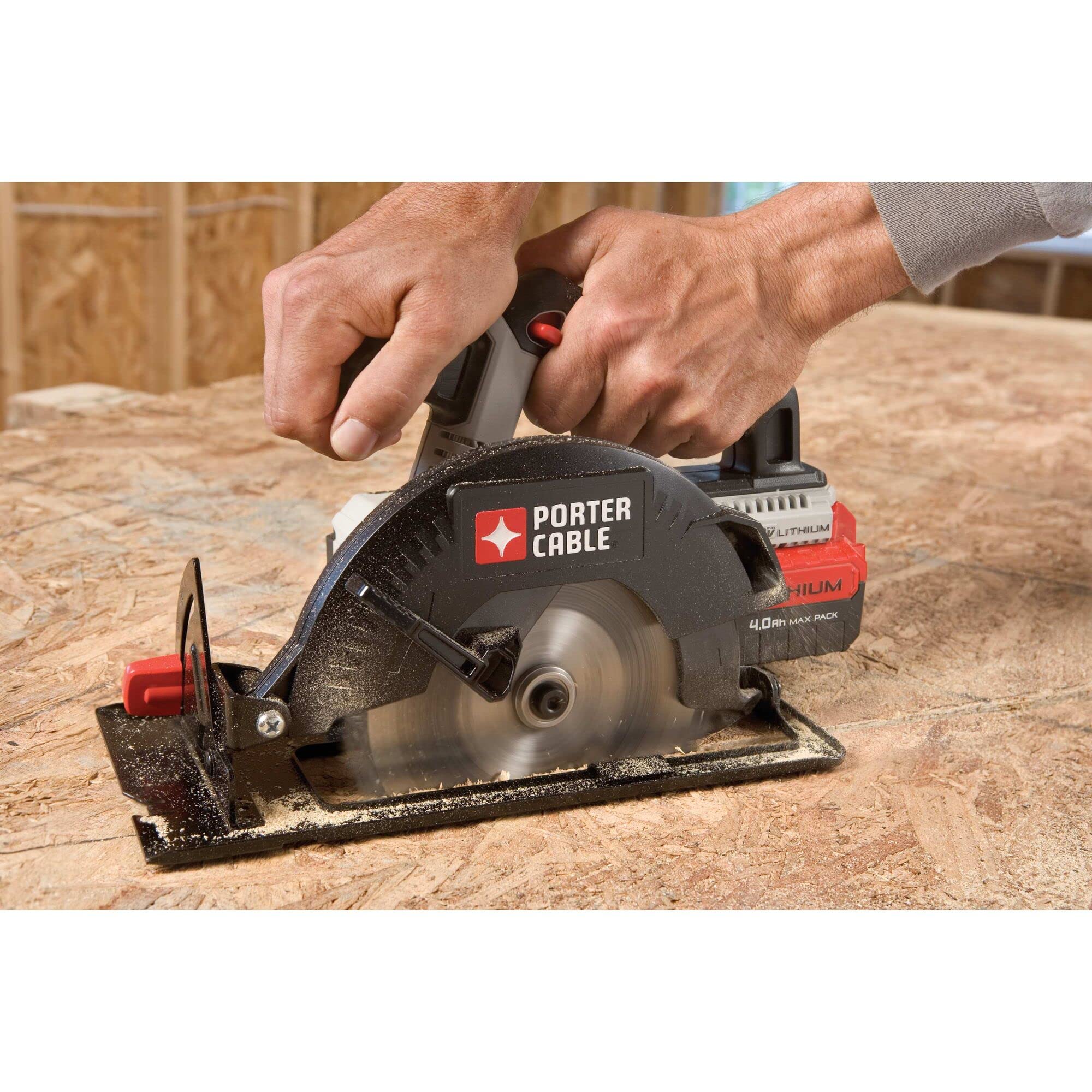 PORTER-CABLE 20V MAX* 6-1/2-Inch Cordless Circular Saw, Tool Only (PCC660B)