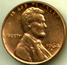1964-d lincoln memorial cents bank roll, uncirculated