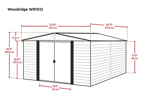 Arrow Shed WR1012 Woodridge EG Feet Steel Storage Shed, 10 ft. x 12 ft