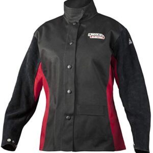 Lincoln Electric womens leather Jessi Combs Women s Shadow Welding Jacket, Black/Red, Small US