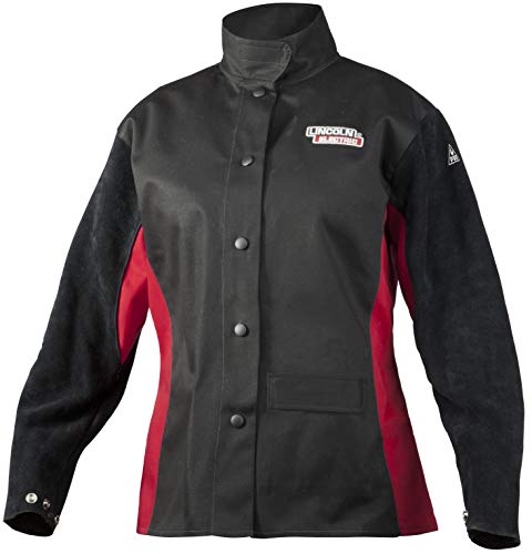 Lincoln Electric womens leather Jessi Combs Women s Shadow Welding Jacket, Black/Red, Small US