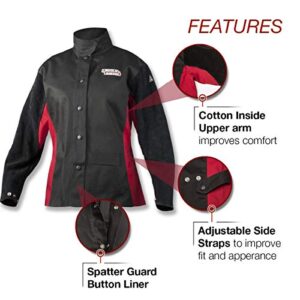 Lincoln Electric womens leather Jessi Combs Women s Shadow Welding Jacket, Black/Red, Small US