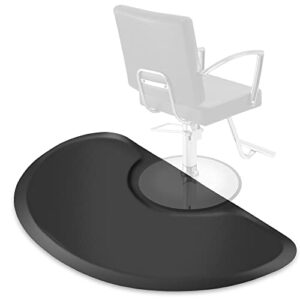 saloniture 3 ft. x 4 ft. salon & barber shop chair anti-fatigue mat - black semi circle - 5/8 in. thick