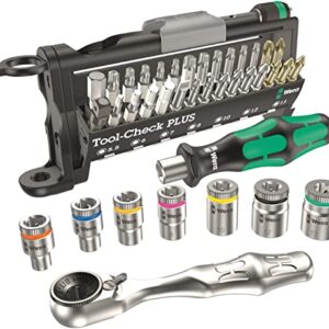 Wera 056490 Tool-Check Plus Bit Ratchet Set with Sockets - Metric