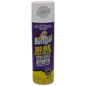 bengal bed bug and flea killer aerosol spray with insect growth regulator, 17.5 oz. aerosol can