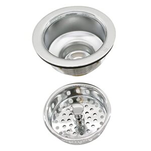 Westbrass D214-05 3-1/2" Post Style Large Kitchen Sink Basket Strainer, Polished Nickel