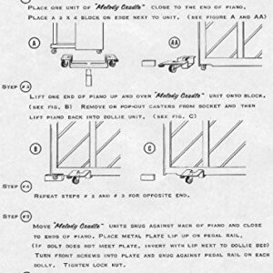 Melody Cradle Piano Dollies for Upright Piano (Dark Brown)