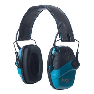 howard leight by honeywell impact sport sound amplification electronic shooting earmuff, teal
