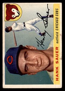 1955 topps # 45 hank sauer chicago cubs (baseball card) good cubs