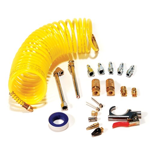 Primefit Pri-6044 IK1016S-20 Deluxe 1/4" Air Compressor Accessory Kit Including 1/4" Recoil Airhose