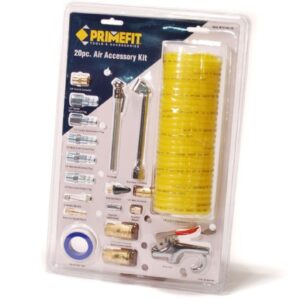 Primefit Pri-6044 IK1016S-20 Deluxe 1/4" Air Compressor Accessory Kit Including 1/4" Recoil Airhose