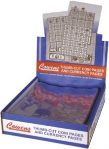 cowens coin pages for 2 1/2 x 2 1/2 coin flips (qty= 10 pages) .