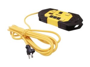 tripp lite power it! safety power strip with safety covers, 8 outlets, 15 ft cord, yellow/black