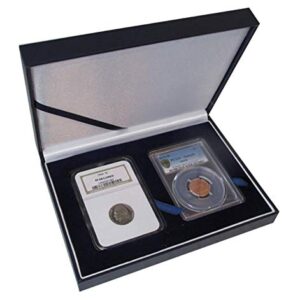 Display Leatherette Box NGC/PCGS/Premier/Lil Bear Coin Two 2 Slab Certified