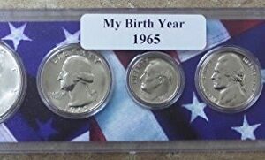 1965-5 Coin Birth Year Set in American Flag Holder Uncirculated