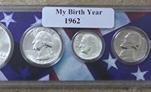 1962-5 Coin Birth Year Set in American Flag Holder Uncirculated