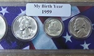 1959-5 Coin Birth Year Set in American Flag Holder Uncirculated