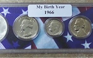 1966-5 Coin Birth Year Set in American Flag Holder Uncirculated