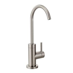 moen spot resistant stainless sip modern cold water kitchen beverage faucet with optional filtration system, drinking water faucet, s5530srs